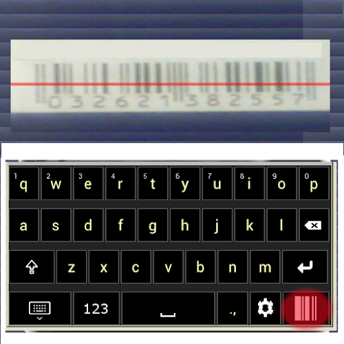 Android application Keyboard + BARCODE SCANNER screenshort
