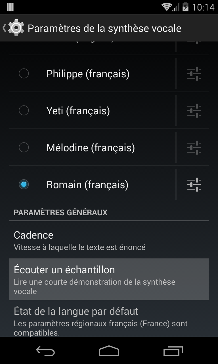 Romain voice (French) Screen 3