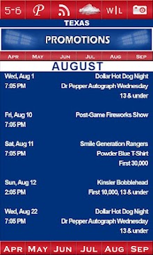 Rangers Pocket Schedule