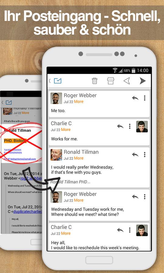 Android application Email Exchange + by Mail Wise screenshort
