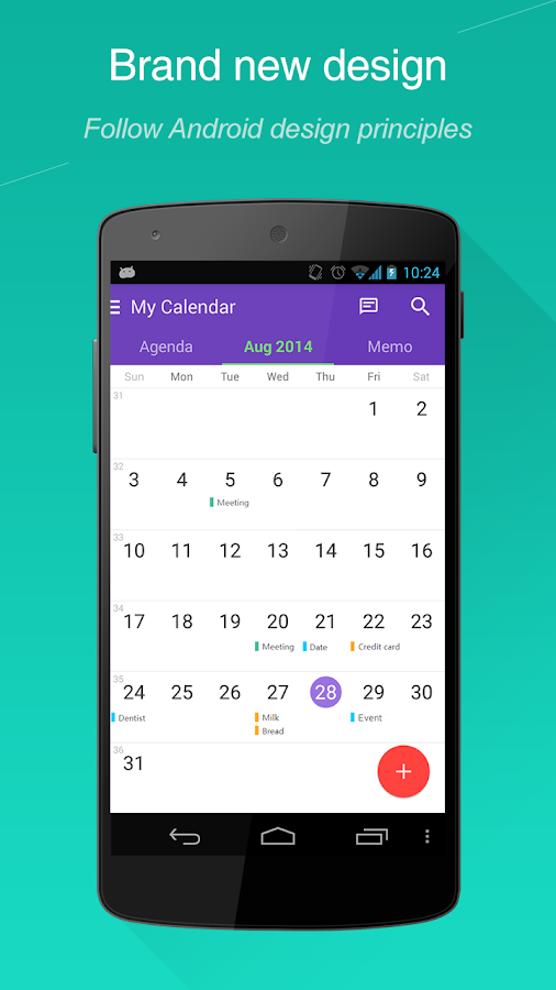 WeCal- Calendar Google/Weather - screenshot