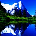3D Lake and mountain logo