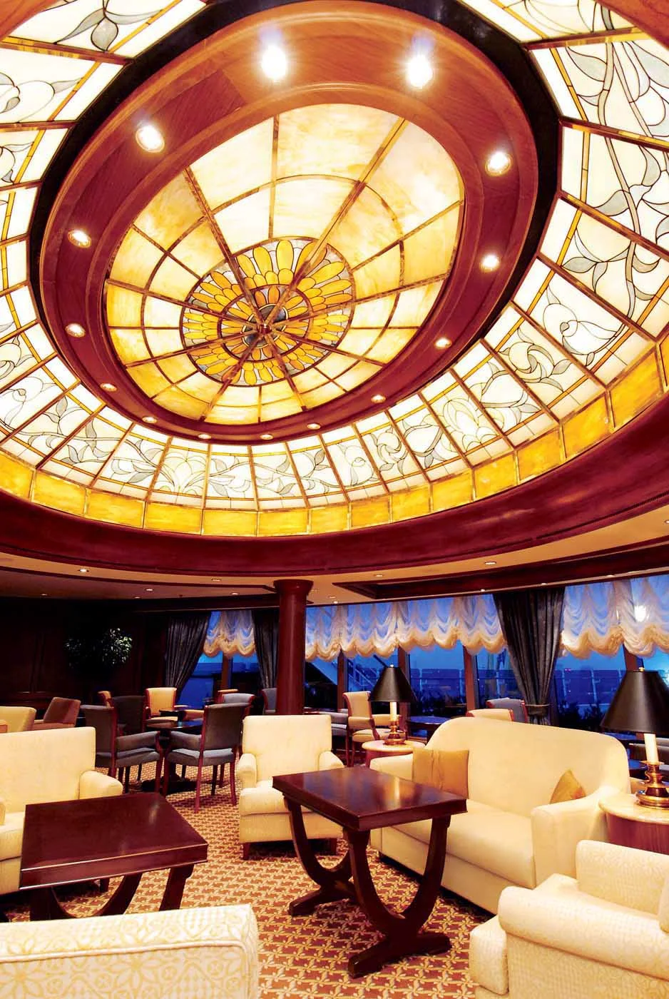 Cunard-Queen-Victoria-The-Grills-Lounge - Inside Grills Lounge aboard Queen Victoria.