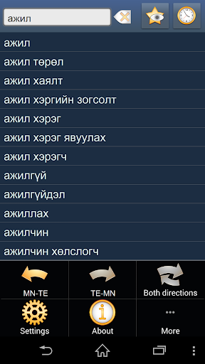 Mongolian Telugu dictionary +