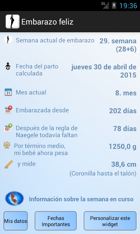  Embarazo feliz widget: captura de pantalla 