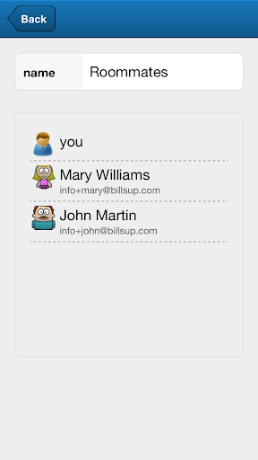 Billsup - split group expenses