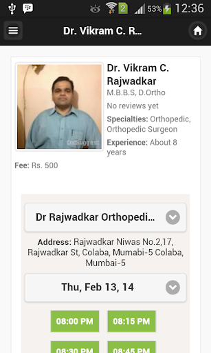 Dr. Vikram C. Rajwadkar Appts