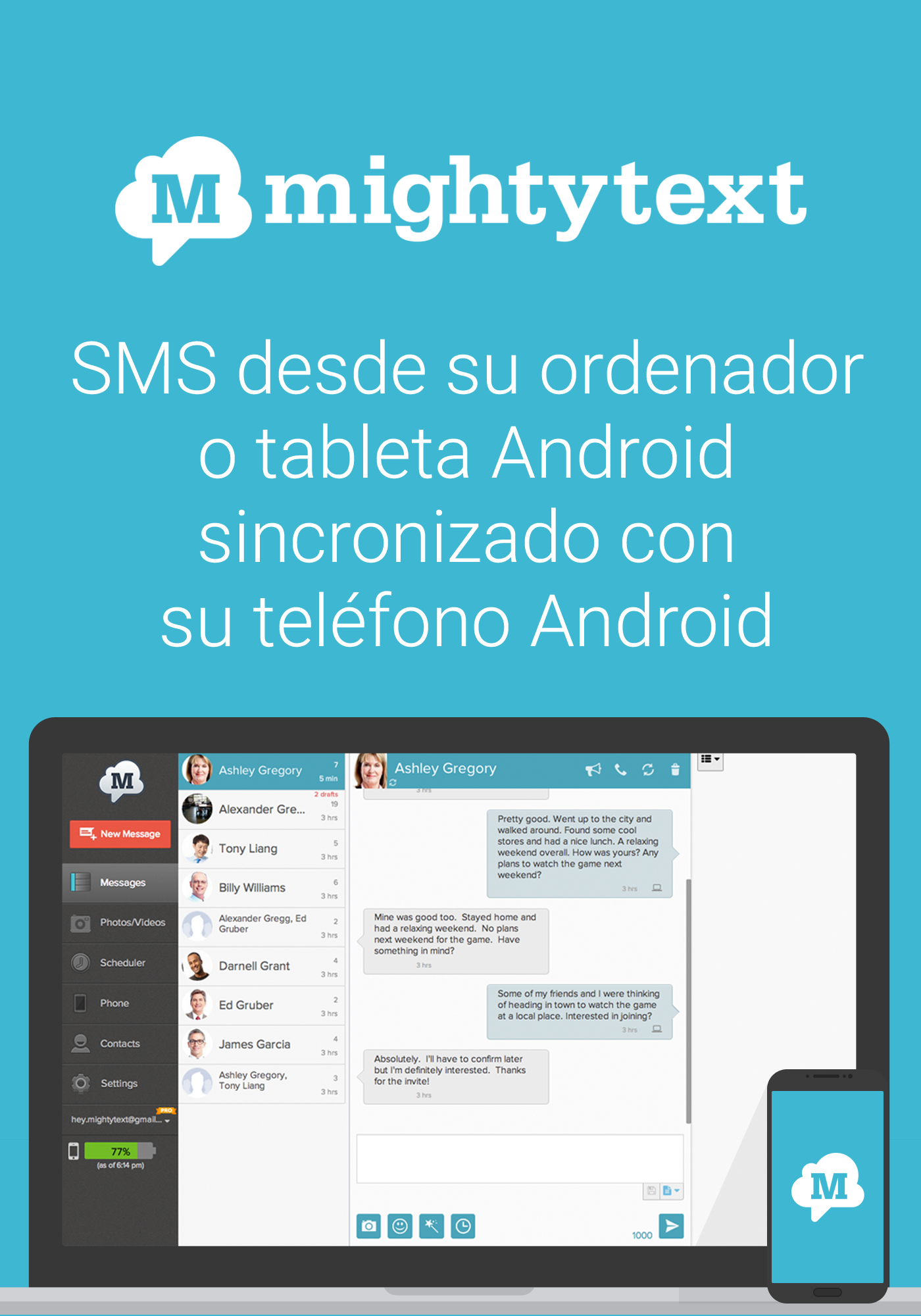 Android application Sync SMS Messages from your PC screenshort
