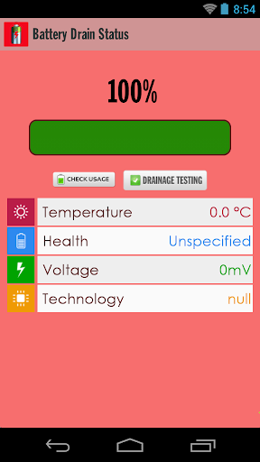Battery Drain Status