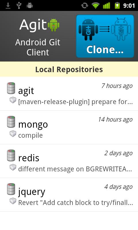    Agit: Git client- screenshot  