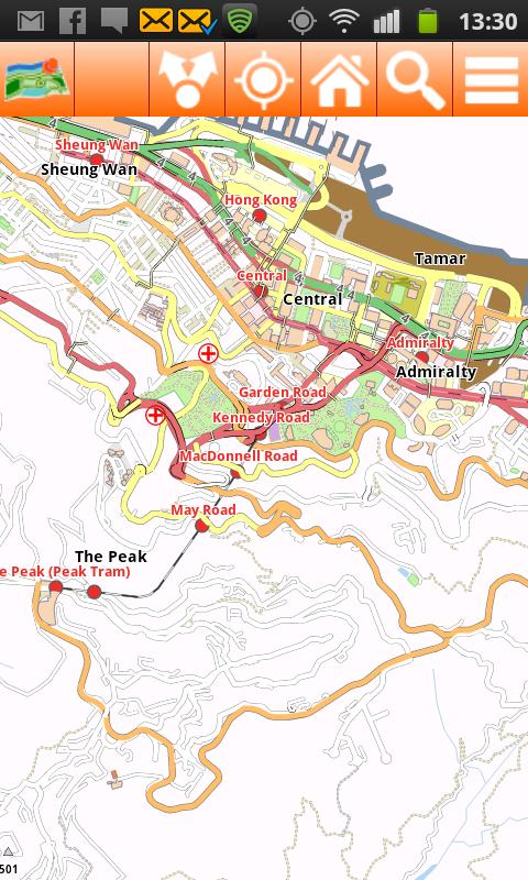 Android application Hong Kong Offline mappa Map screenshort