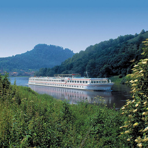 The intimate Viking Fontane traveling down Europe's shallow Elbe River.