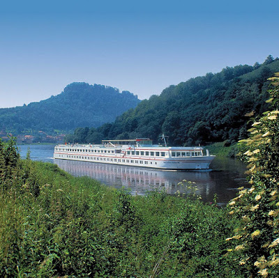 The intimate Viking Fontane traveling down Europe's shallow Elbe River.