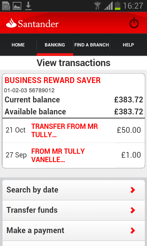 how to get a mini statement santander