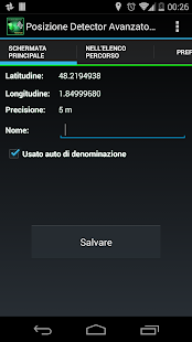 Screenshot dell'applicazione Android AdvancedLocationDetector (GPS)