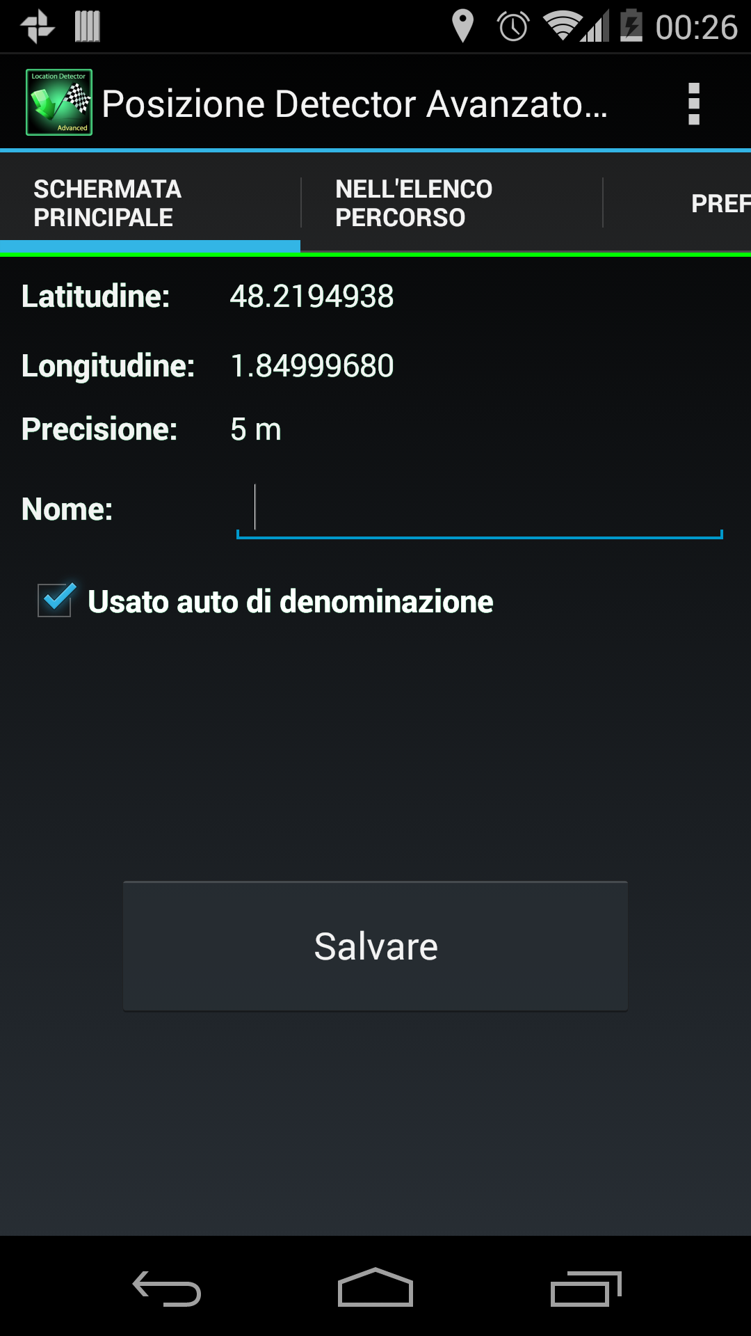 Android application AdvancedLocationDetector (GPS) screenshort