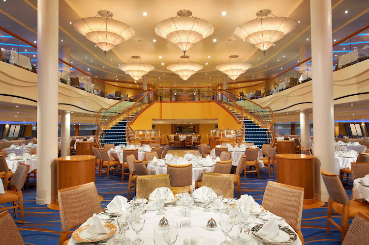 Sail with Carnival Breeze and enjoy a night of exquisite dining in the Sapphire Dining Room.