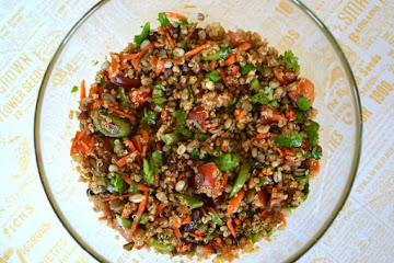 Curry Quinoa Sprouted Bean Salad