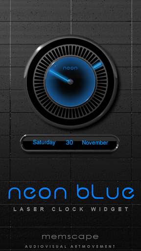 NEON BLUE Laser Clock Widget