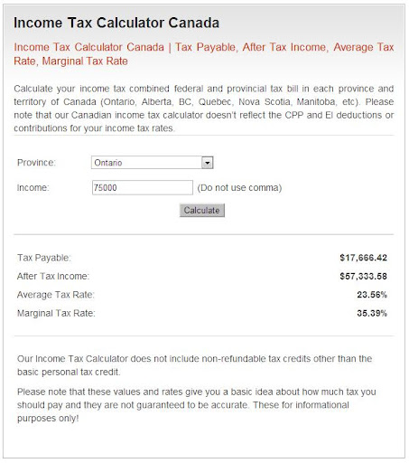 Canada Income Tax Calculator