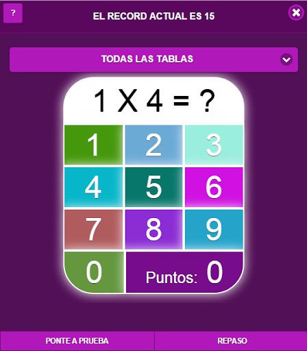 Tablas de multiplicar