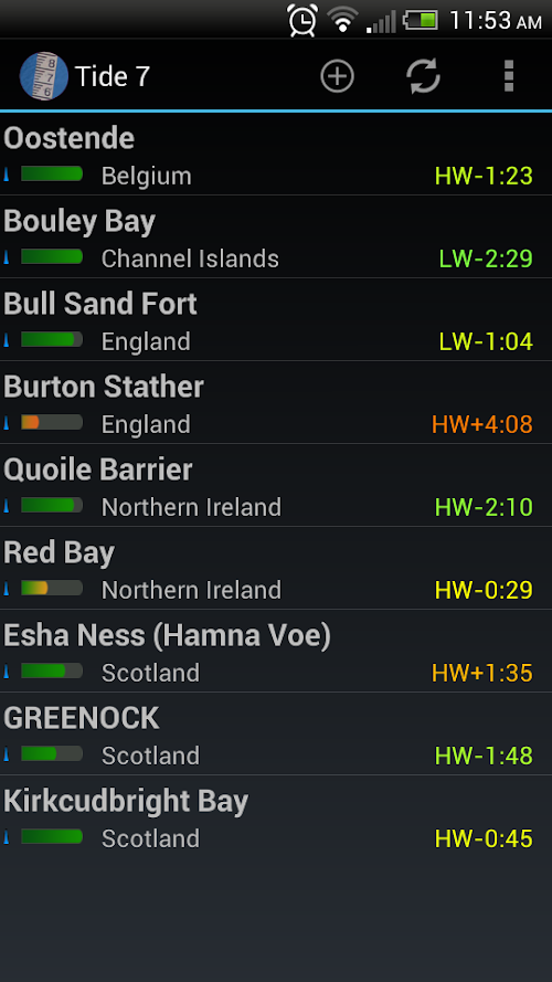 Android application Tide 7 (UK, Ireland, Benelux) screenshort