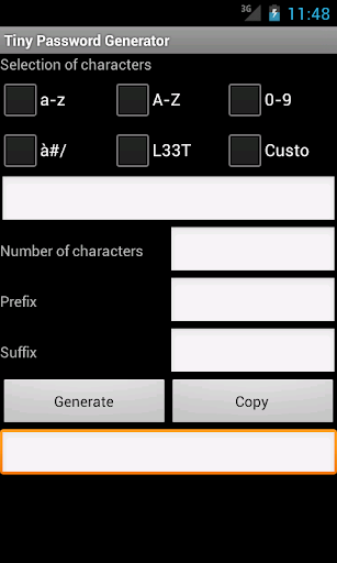 Tiny Password Generator