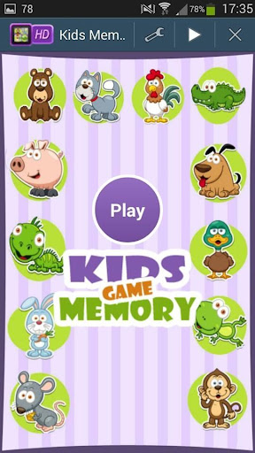 Cartoon Animals Memory Game