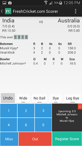 Fresh Cricket Scorer