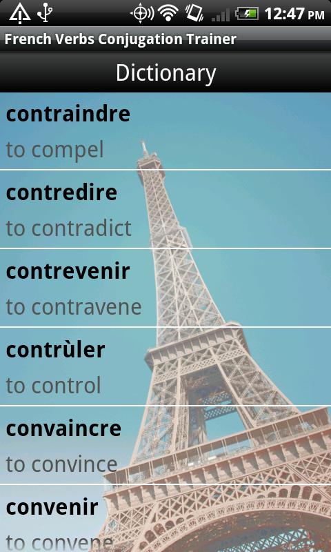 Android application French Verbs Conjugation screenshort