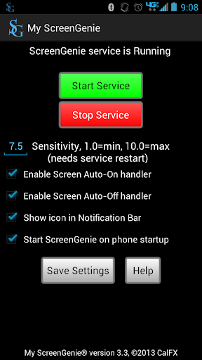 My Screen Genie Auto On Off