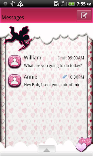 GO SMS THEME ValentinesDay4U