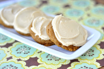 Pumpkin Cookies with Caramel Frosting
