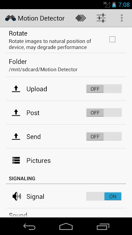 Motion Detector AndroidApps auf Google Play