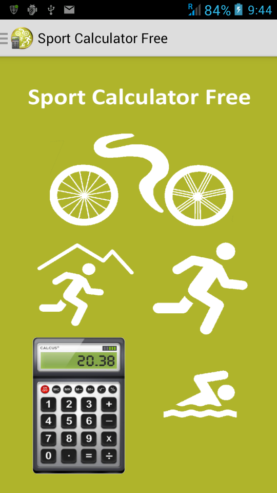 Sport Calculator Screen 1