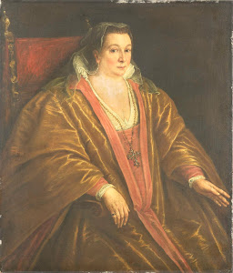 RIJKS: Leandro Bassano: Portrait of a Woman, probably Morosina Morosini, Wife of Marino Grimani, the Doge of Venice 1600