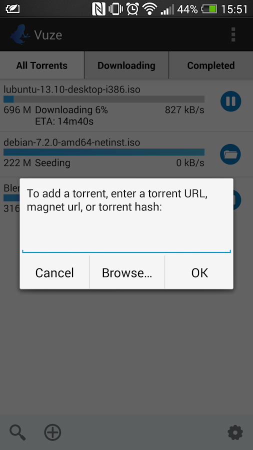 Vuze Torrent Downloader - screenshot