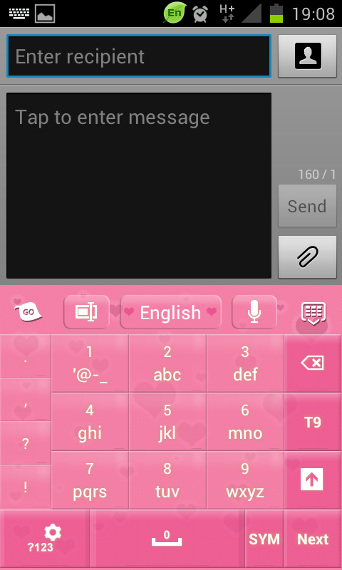Pink Keyboard Hearts GO - screenshot