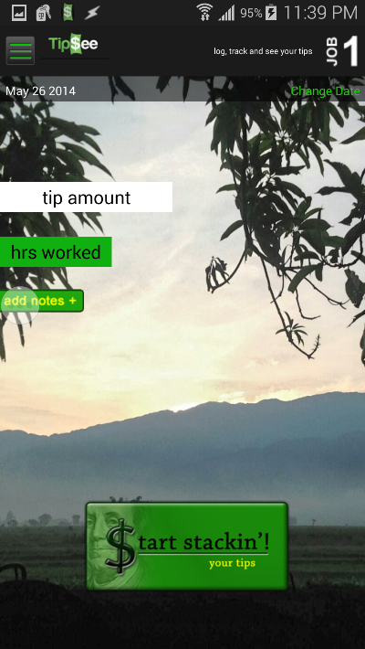 Android application Tip Tracker App - TipSee Plus screenshort