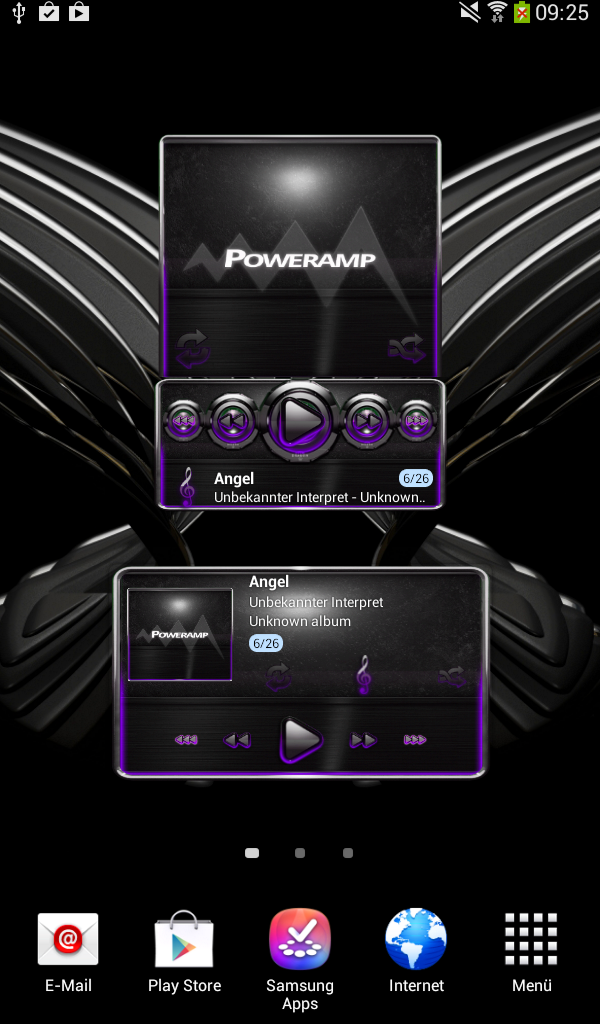 Poweramp  widget Purple Glow Screen 3