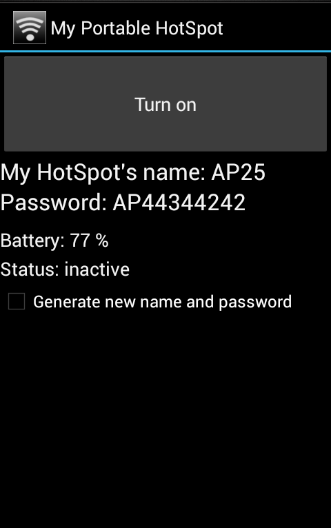 My Portable HotSpot Screen 1
