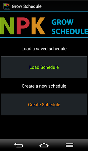 Grow Schedule