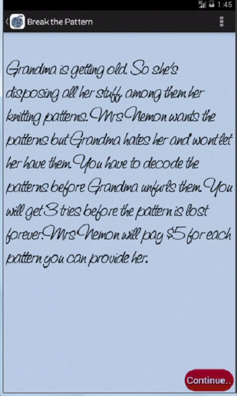Break the Pattern Screen 2