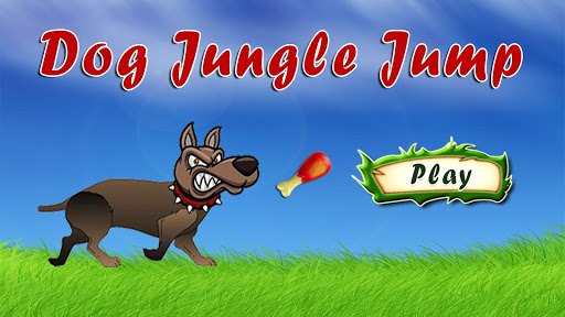 Dog jumping in jungle
