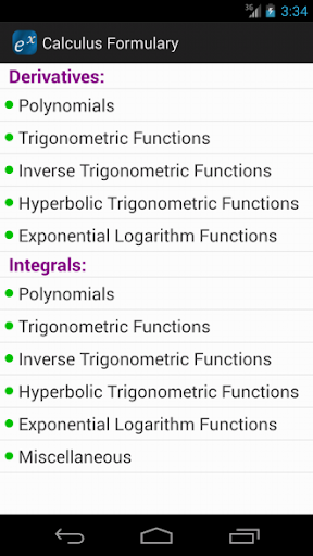 Calculus Formulary