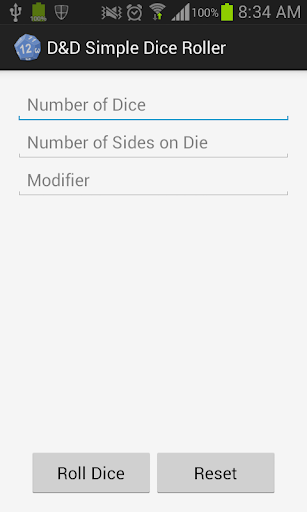 D D DnD Simple Dice Roller