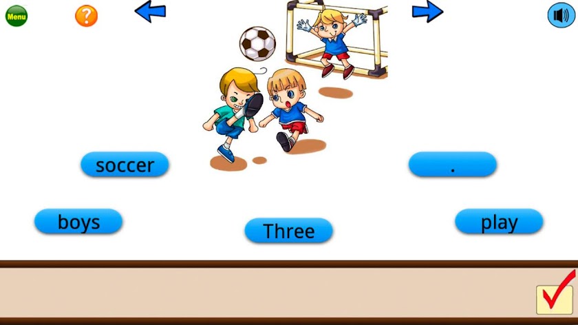Sentence Builder Screen 3