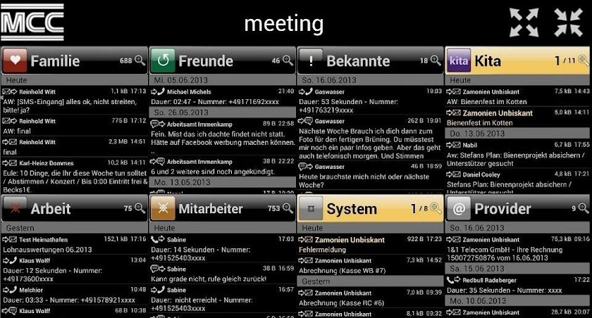 MCC - EMAIL PGP SMS CHAT Screen 1