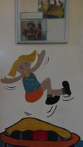 Joyful Girl on the bouncer Mural