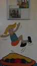 Joyful Girl on the bouncer Mural